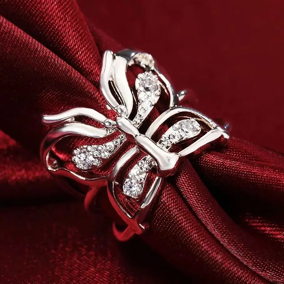Women'S Ethnic Fashion Brands - 925 Sterling Silver Crystal butterfly Rings