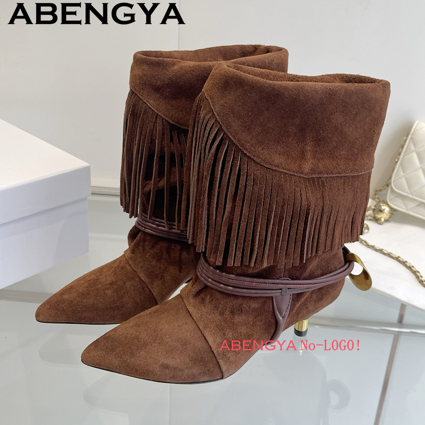 Suede Leather Edge Tassel Desi - đánh giá và giá Ethnic Fashion Week