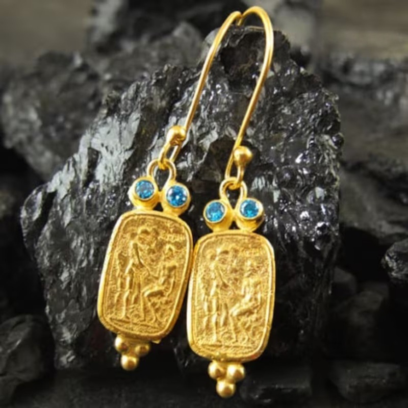 Vintage Inlaid Sea Blue CZ Dan - đánh giá và giá Ethnic Fashion Wear For Women