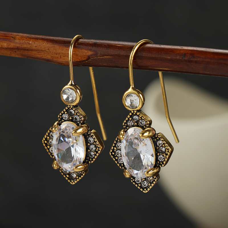 Vintage Inlaid White CZ Dangle - đánh giá và giá Ethnic Fashion Wear For Women