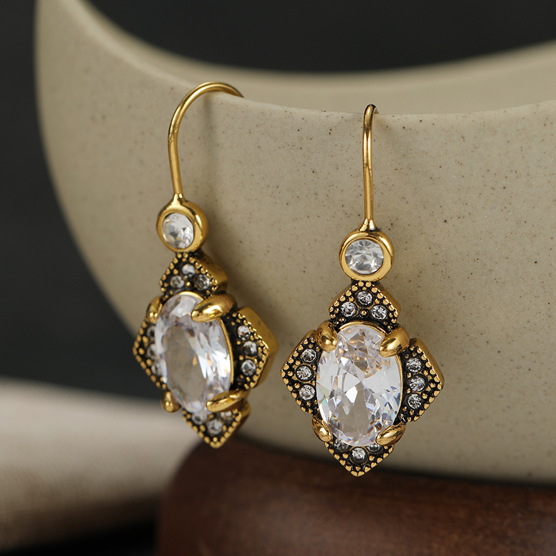 Vintage Inlaid White CZ Dangle - đánh giá và giá Ethnic Fashion Wear For Women